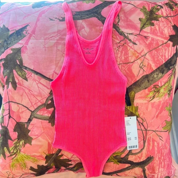 urban outfitters out from under hot pink coral tank bodysuit - Picture 4 of 8
